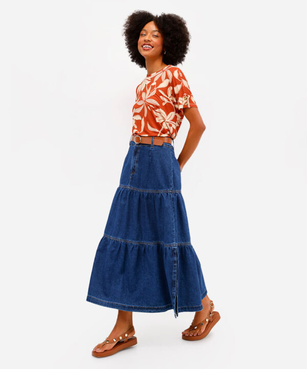 Saia Midi Jeans - Imagem 2