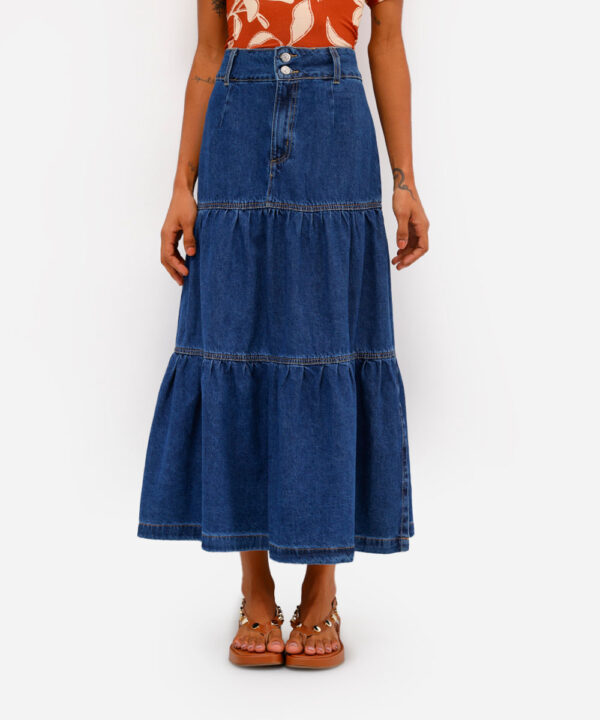 Saia Midi Jeans