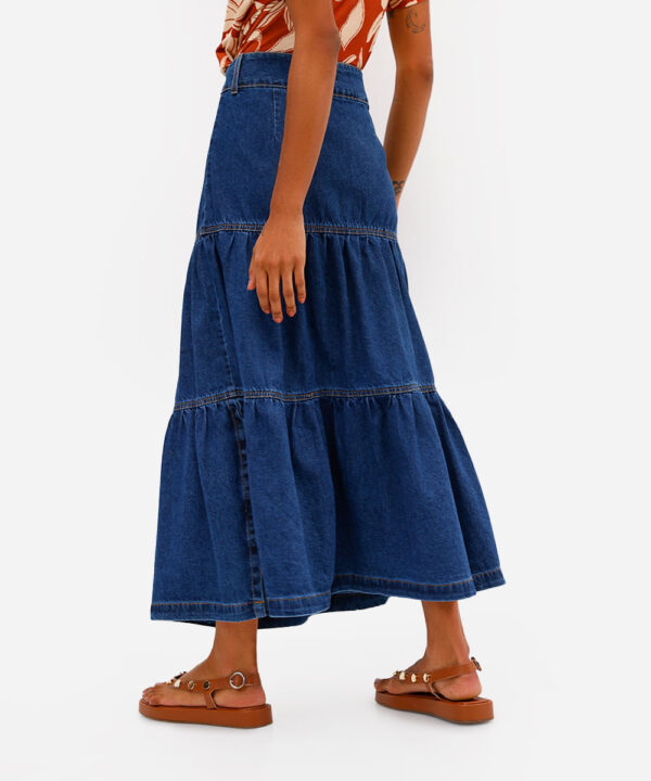 Saia Midi Jeans - Imagem 3